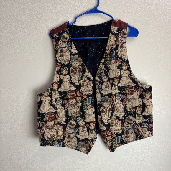Christmas Snowman Vintage Vest Y2K - Picture 1 of 5